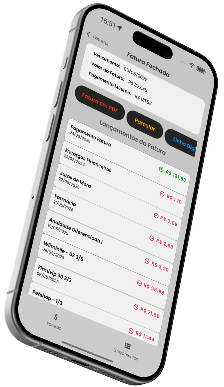 Mockup do aplicativo mostrando funcionalidades